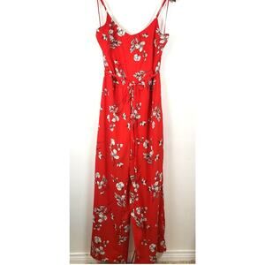 NWT Skies are Blue Floral Wide Leg Pants Jumpsuit Boho Cottagecore Travel Sz L